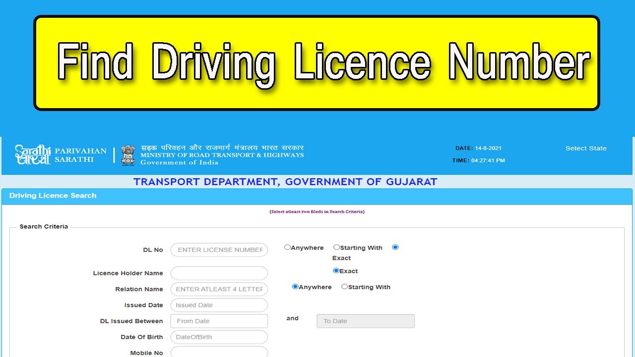 driving licence number